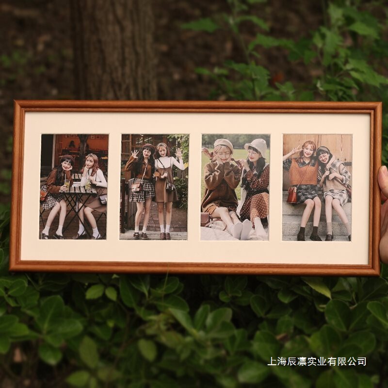 Printed Photo Frames on Solid Wood 6inch Creative Multi-Photo Combination Frames Made into Three or Four Connected Grid Frames Printed Photo Frames on Solid Wood 6inch Creative Multi-Photo Combination Frames Made into Three or Four Connected Grid Frames