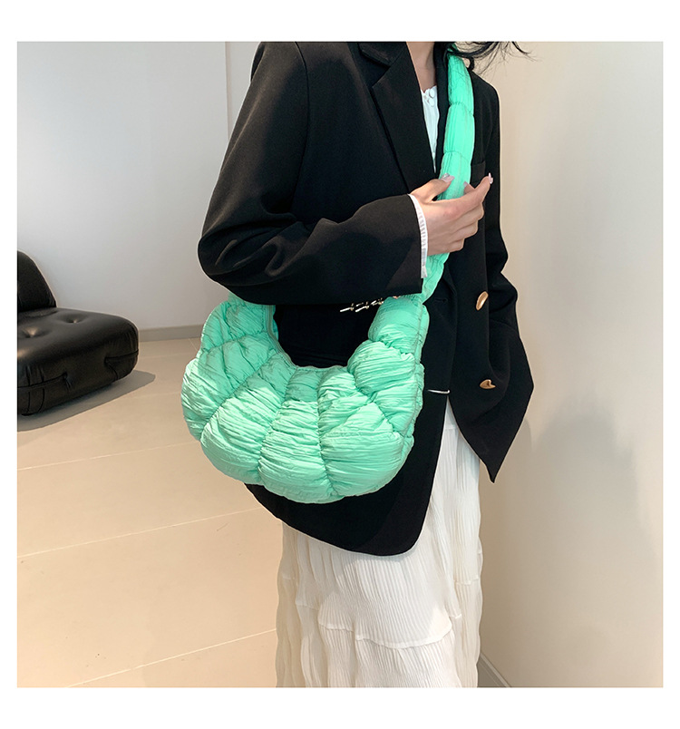Women's Bags new croissant cloud bag pleated one shoulder crossbody sponge light versatile casual fashion dumpling women's bag_ipsvogv.com