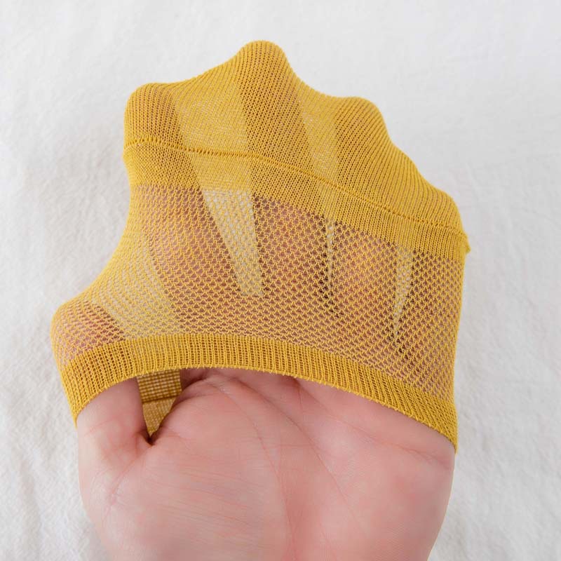 Calcetines invisibles antideslizantes del color sólido de la malla fina de las mujeres del verano calcetines bajos del tobillo del algodón del corte bajo del color del caramelo al por mayor