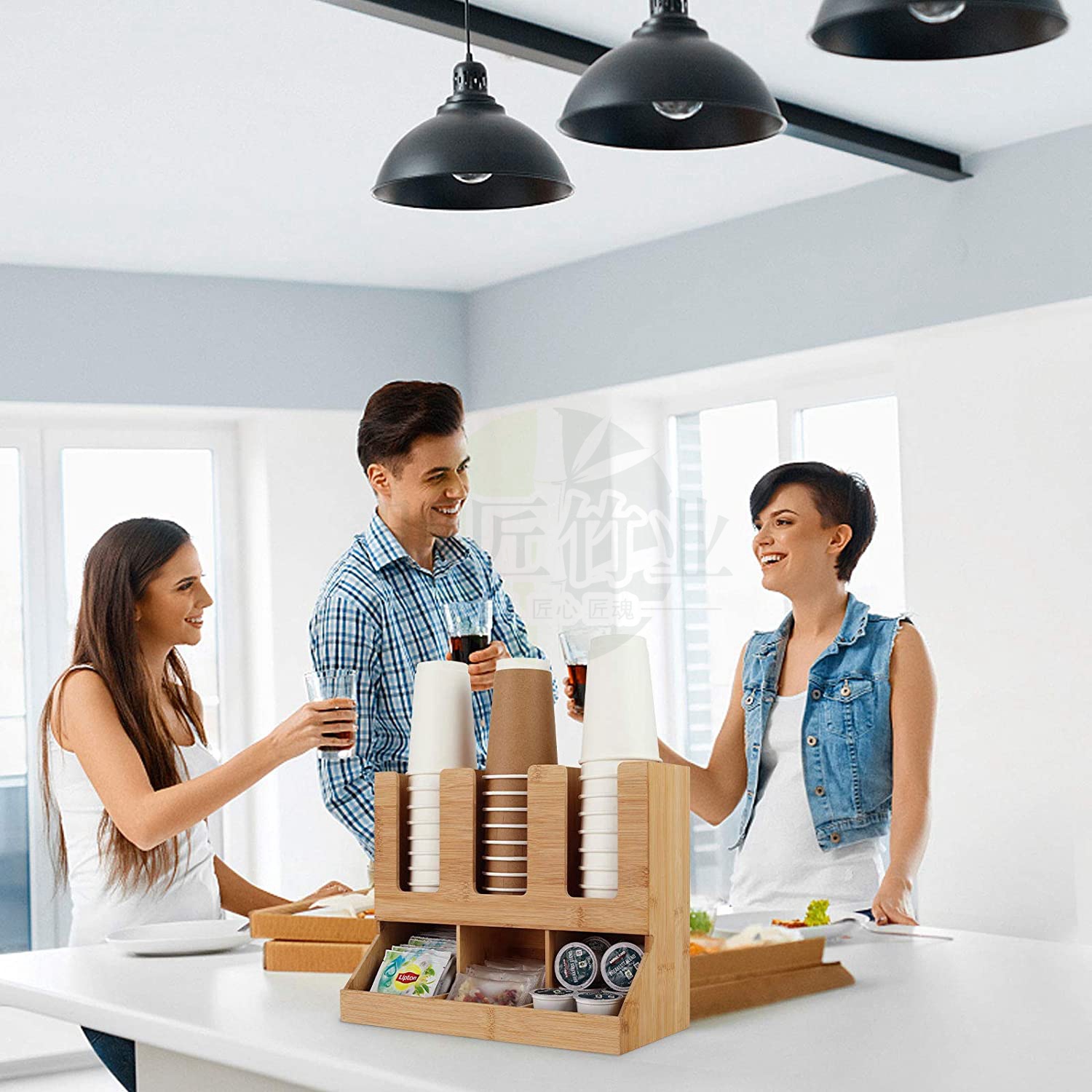 Bamboo Coffee Condiment Statio