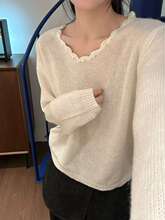 羊绒密熊系列~韩系重工圆领慵懒风套头衫女秋冬1020-153