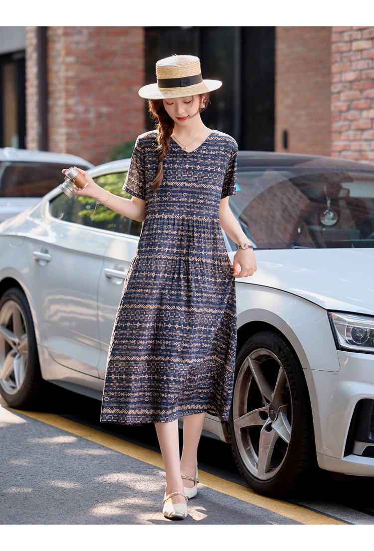 Đầm maxi nữ cotton linen in họa tiết thắt eo 2025 — Màu ảnh 03, Màu ảnh 04, Màu ảnh 01, Màu ảnh 02 chi tiết 21