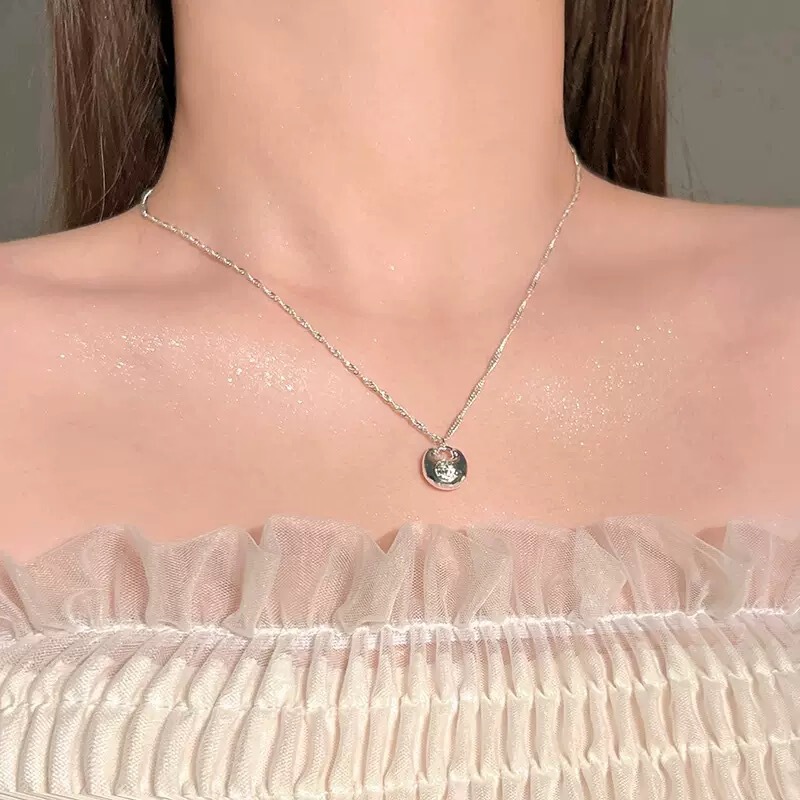 S925 シルバー韓国語バージョンシンプルなコールドスタイルネックレス女性のニッチ絶妙なペンダントビーズデイリーファッション多用途鎖骨チェーン|undefined
