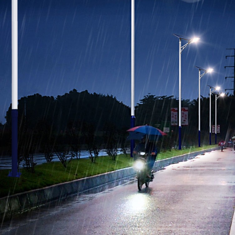 Luz de calle solar, luz de jardín al aire libre, iluminación para el hogar, luz LED súper brillante de alta potencia, luz de cuatro lados, fábrica impermeable al por mayor