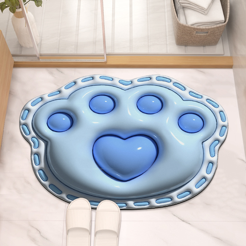 Alfombra de piso de expansión tridimensional 3D baño alfombra absorbente de barro de diatomeas baño puerta del baño alfombra del hogar alfombra antideslizante alfombra del piso