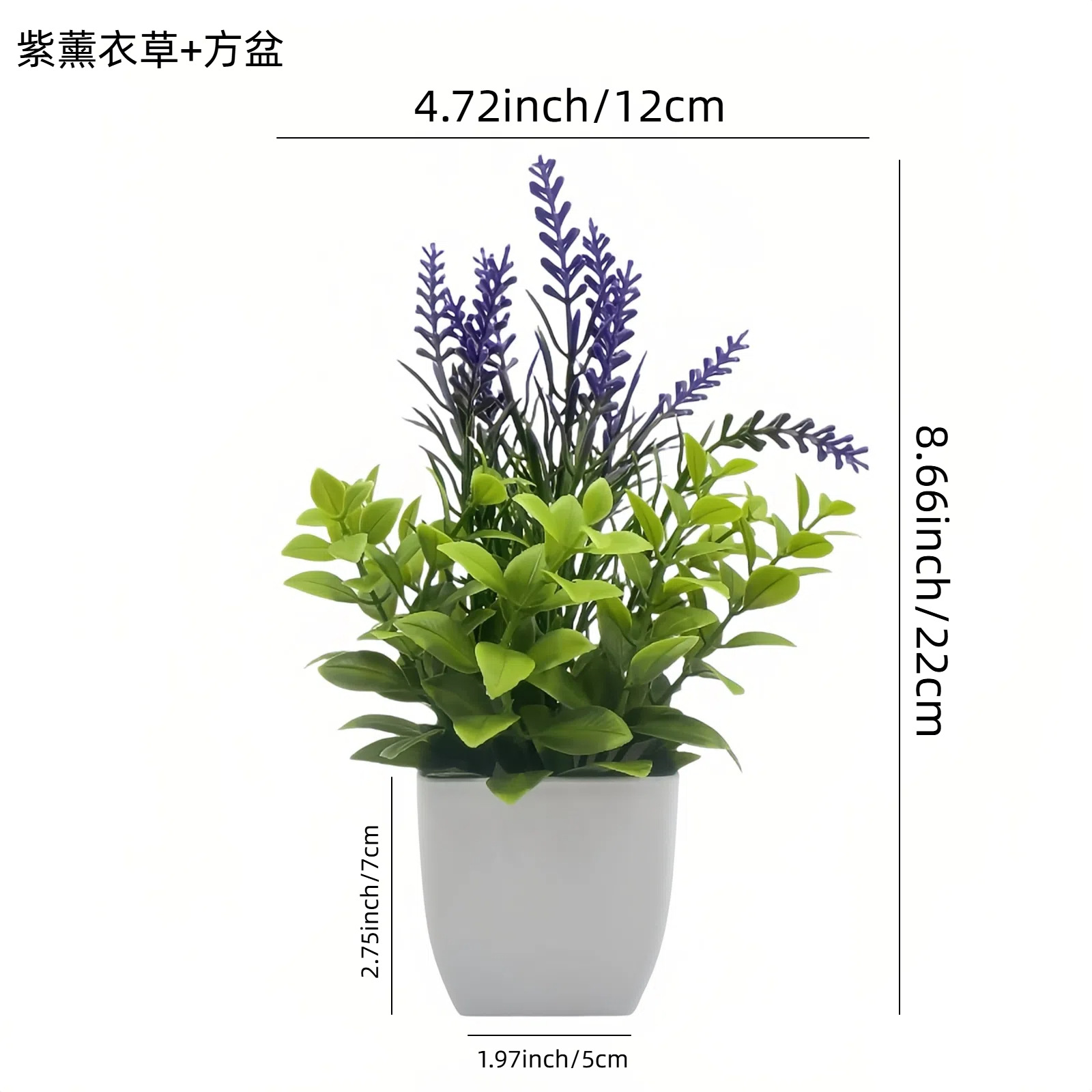 Venta al por mayor transfronteriza de Amazon: Juego de 10 mini plantas artificiales en maceta para decoración del hogar, eucalipto, lavanda, bonsái image 2