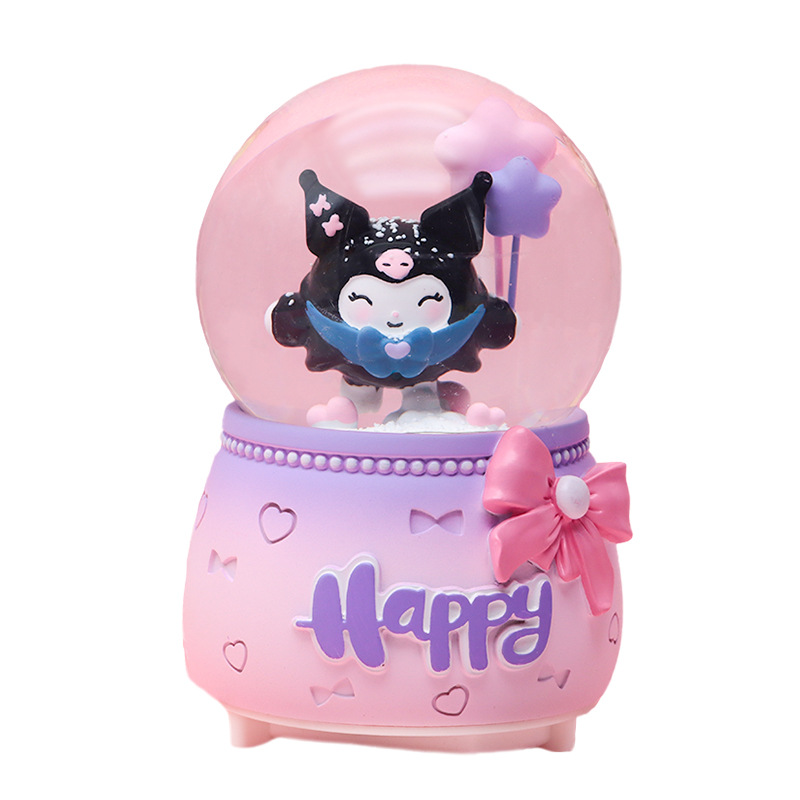 El huevo creativo golpea la caja de música de la bola de cristal, la linda cosa de dibujos animados, el perro de Yugui, los adornos de Kuromi, los regalos exquisitos al por mayor