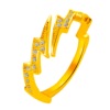 Fashionable golden ring, Korean style, 18 carat, pink gold, on index finger