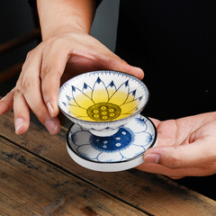 Antique blue and white porcelain teacup coaster round heat insulating coaster Japanese style home teacloth tea set accessories small tea tray