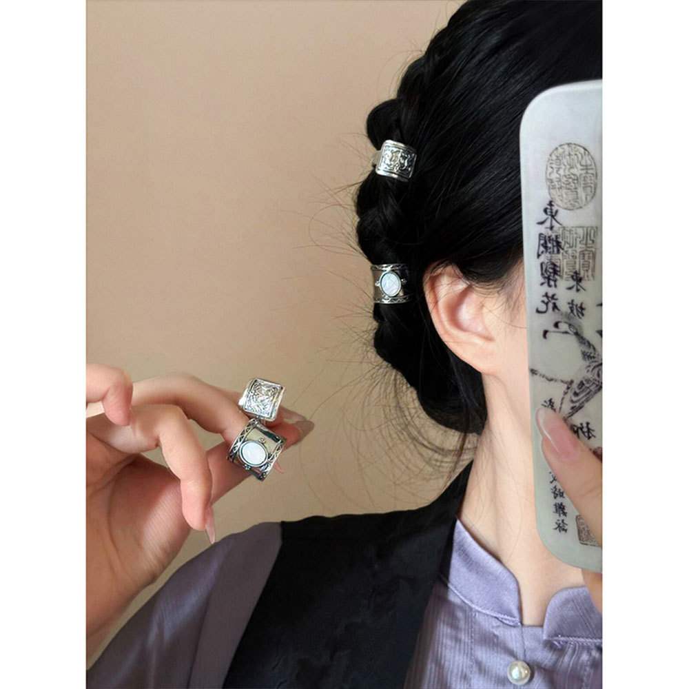 Retro Ethnic Style Hair Ring for Women, New Chinoiserie Antique Style Hair Buckle, Niche Design, High-End Headwear, Hair Accessories, Ring Dual-Purpose