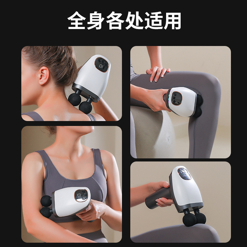 Indicador digital transfronterizo de doble cabeza pistola de masaje fascial instrumento de relajación muscular vibración pistola de vibración palo de masaje equipo de fitness pistola fascial