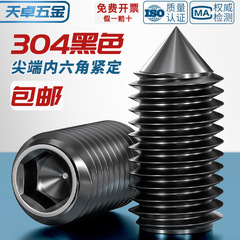黒304ステンレス鋼の先端に六角穴付きの機械の米の締め付けのねじの頭がないトップの糸はm3 m 4m 5m 6m 8m 10を停止します。