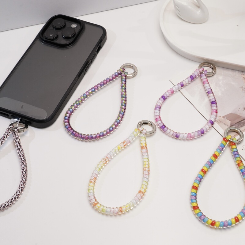 Tpu Dopamine Phone Strap Mobile Phone Chain Fresh Handmade High-Elasticity Phone Charm High-End Phone Chain Lanyard