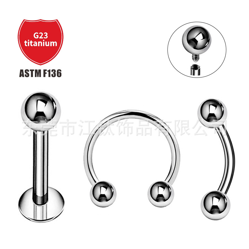 Pointed titanium steel lip stud product view