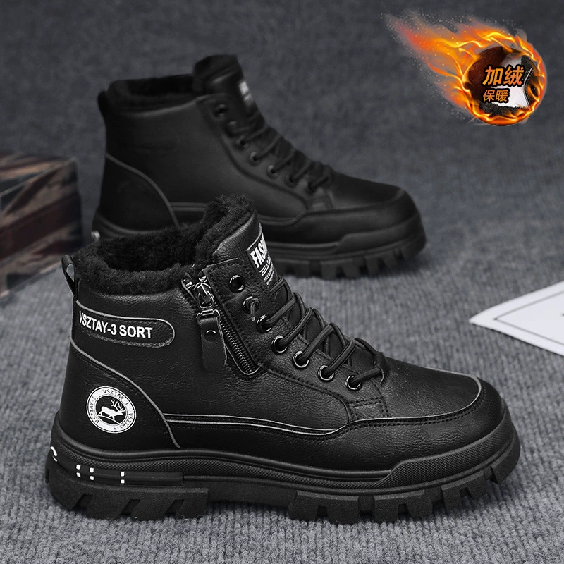 2024 autumn explosion men's retro British style outdoor leisure high -top wear -resistant thick soft bottom Martin boots