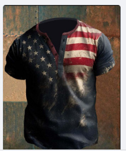 Nueva camiseta transfronteriza de manga larga con cuatro botones de Amazon Templar Impresión 3D Cross Legion imitación algodón pull rack manga larga T