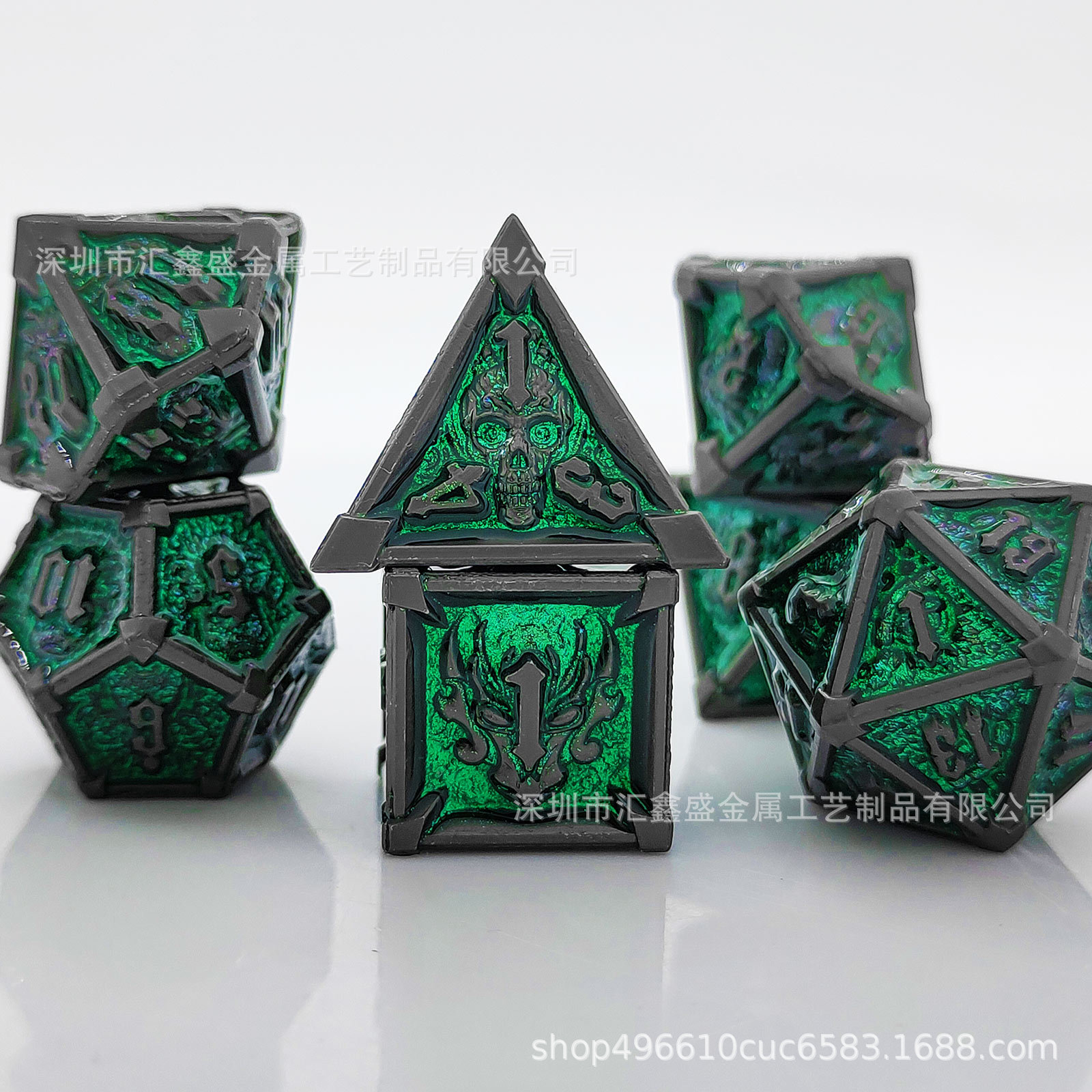 Dice de metal 7 piezas set poliedro DND dragón y mazmorras RPG juego de rol de mesa de grupo D20 transfronterizo