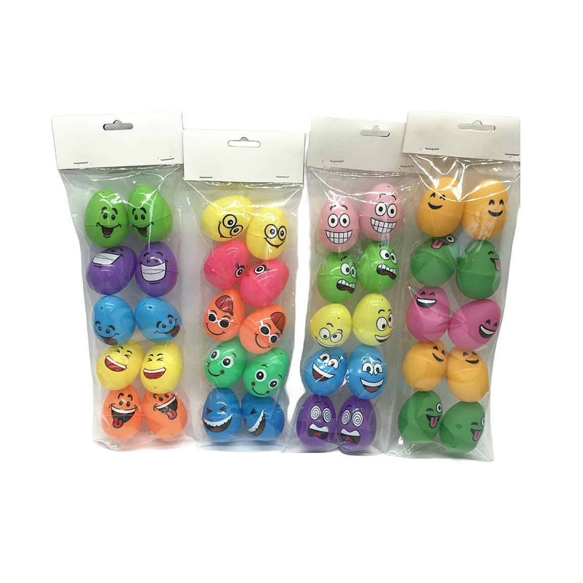 Huevo de Pascua 6CM huevo de plástico color huevo impreso huevo extraño huevo de emoticon huevo abierto y cerrado huevo izquierda y derecha para abrir juguetes creativos Jardín R