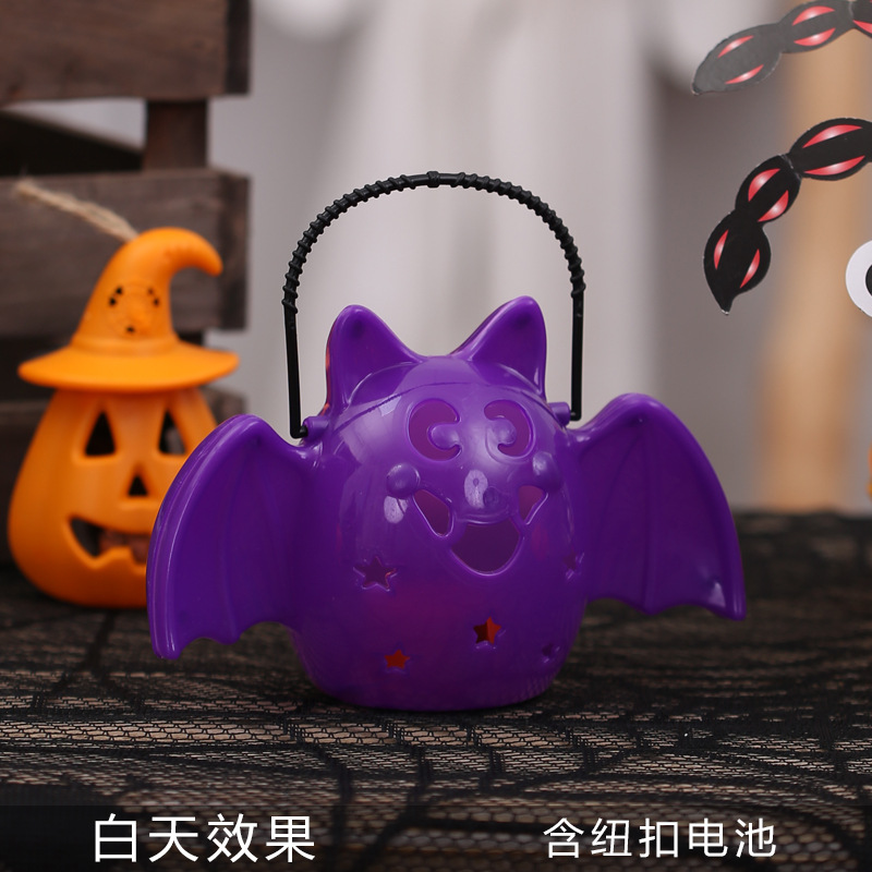 Linterna de Calabaza de Halloween, Decoraciones Brillantes de Halloween, Accesorios, Adornos, Cubo de Calabaza para Niños, Decoración para Fiestas