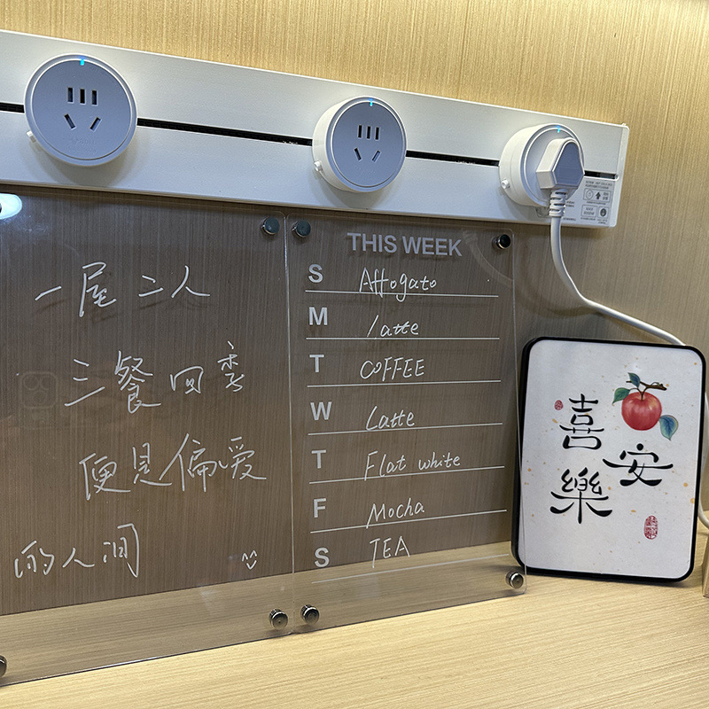 Refrigerador acrílico transparente imán tablero de mensajes tabla de calendario semanal lista de memorándum con bolígrafo en la puerta magnética TYmy