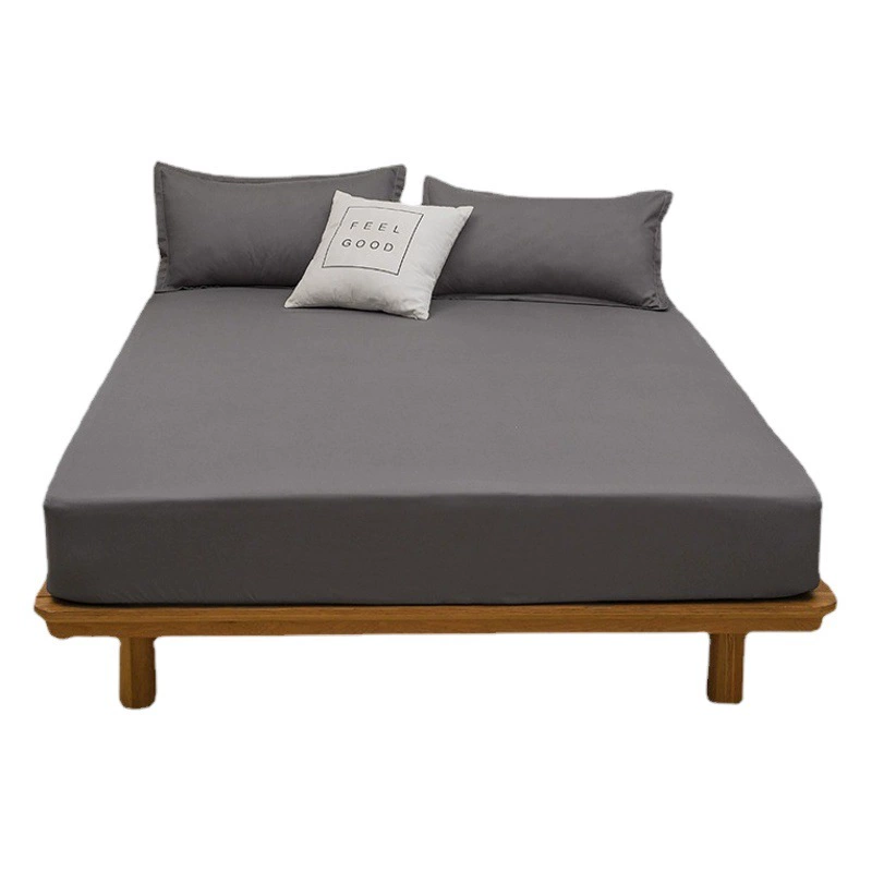 Однотонная простыня из стираного хлопка в японском стиле, цельный защитный чехол для матраса, пылезащитный чехол, цельный чехол для кровати, оптовая продажа