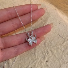 清冷感新中式猫眼石蝴蝶项链女配饰轻奢小众国风锁骨链颈链choker