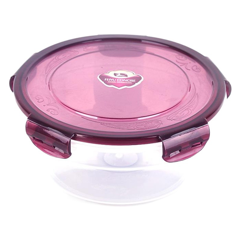 Kitchen Plastic Stall Sealed Box Food Grade Microwave Heated Lunch Box Refrigerator Storage Round Set Crisper Box