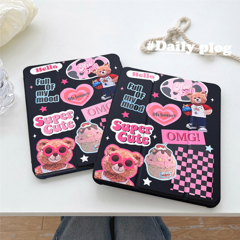 Suitable for Apple Computer Protective Case 10.9 Acrylic Transparent Pen Slot Ipad10 Protective Case 10.2 Leather Case Painted