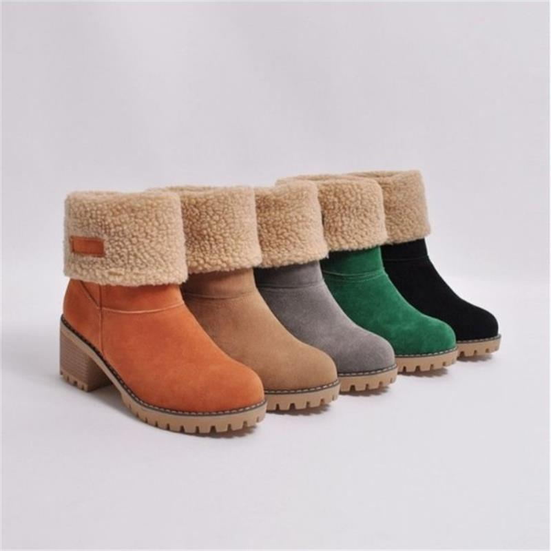 Women's Casual Vintage Style Commute Solid Color Round Toe Snow Boots display picture 1