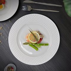 ステーキ皿洋食皿金辺陶磁器家庭用皿高級感軽贅沢朝食皿平皿パスタ皿食器