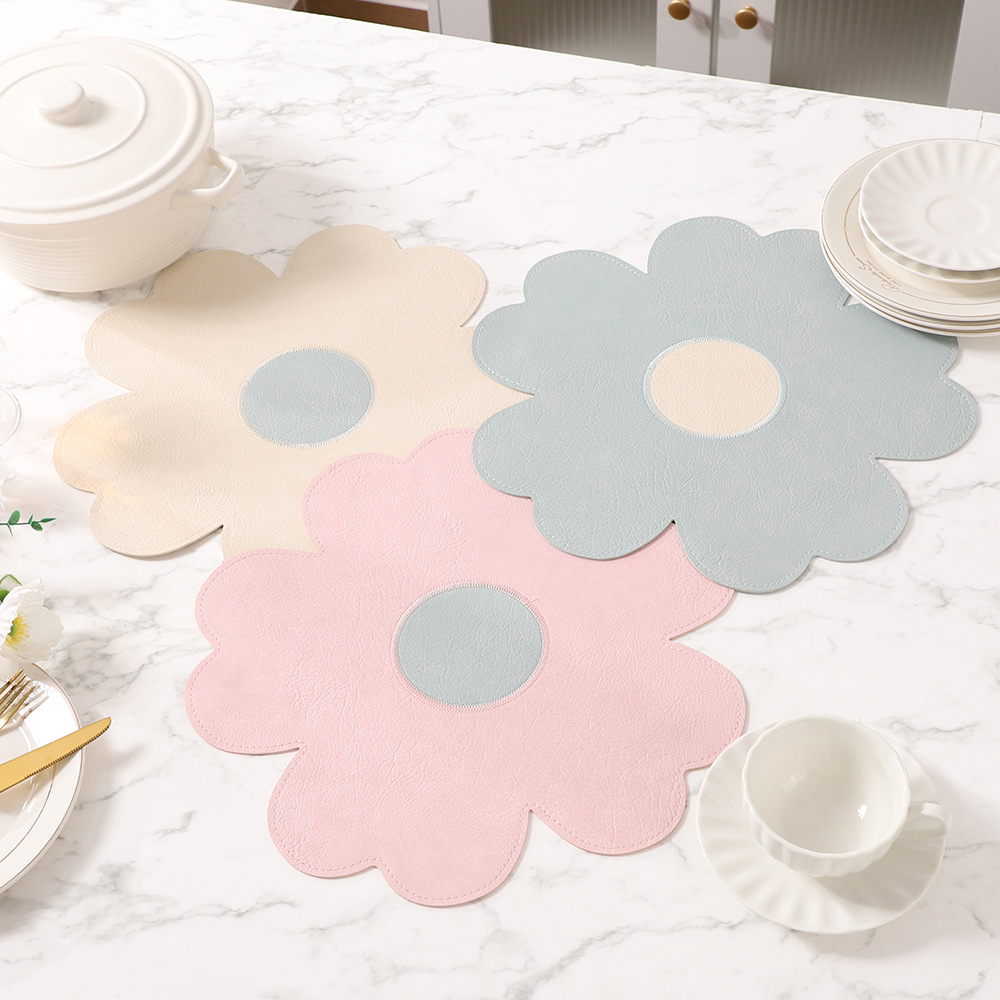 Nueva primavera flor empalme de cuero de PVC de dos colores almohadilla de mesa aislamiento de alta calidad almohadilla de mesa de estudiantes