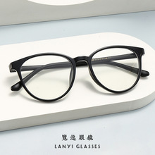 1168黑框弹性漆tr90眼镜框韩版超轻复古圆框防蓝光平光眼镜框ins