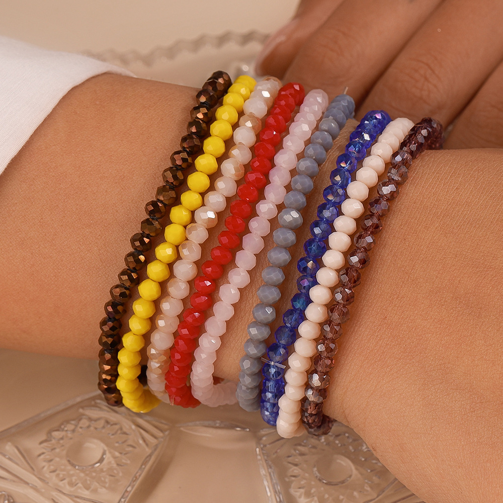 7g Weight Bracelets Classification Glass Chain Material Beaded Chain Chain Type 1 Piece Quantity Holiday, Daily Occasion Glass Material Solid Color Pattern All Seasons Season Unisex Gender Simple Style, Classic Style Style Simple Style Classic Style Solid Color Glass Beaded Chain Beaded Bracelets Wholesale 4