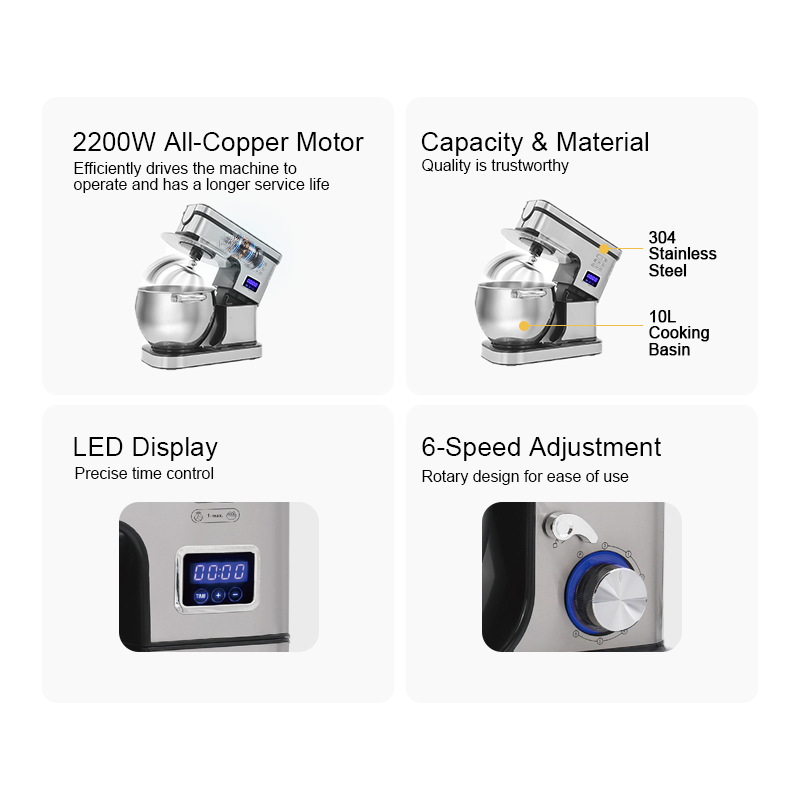 AOTE High Power Stainless Steel Chef Machine And Noodle Machine 10L Mixer Cross Border Stand Mixer_voghion.com