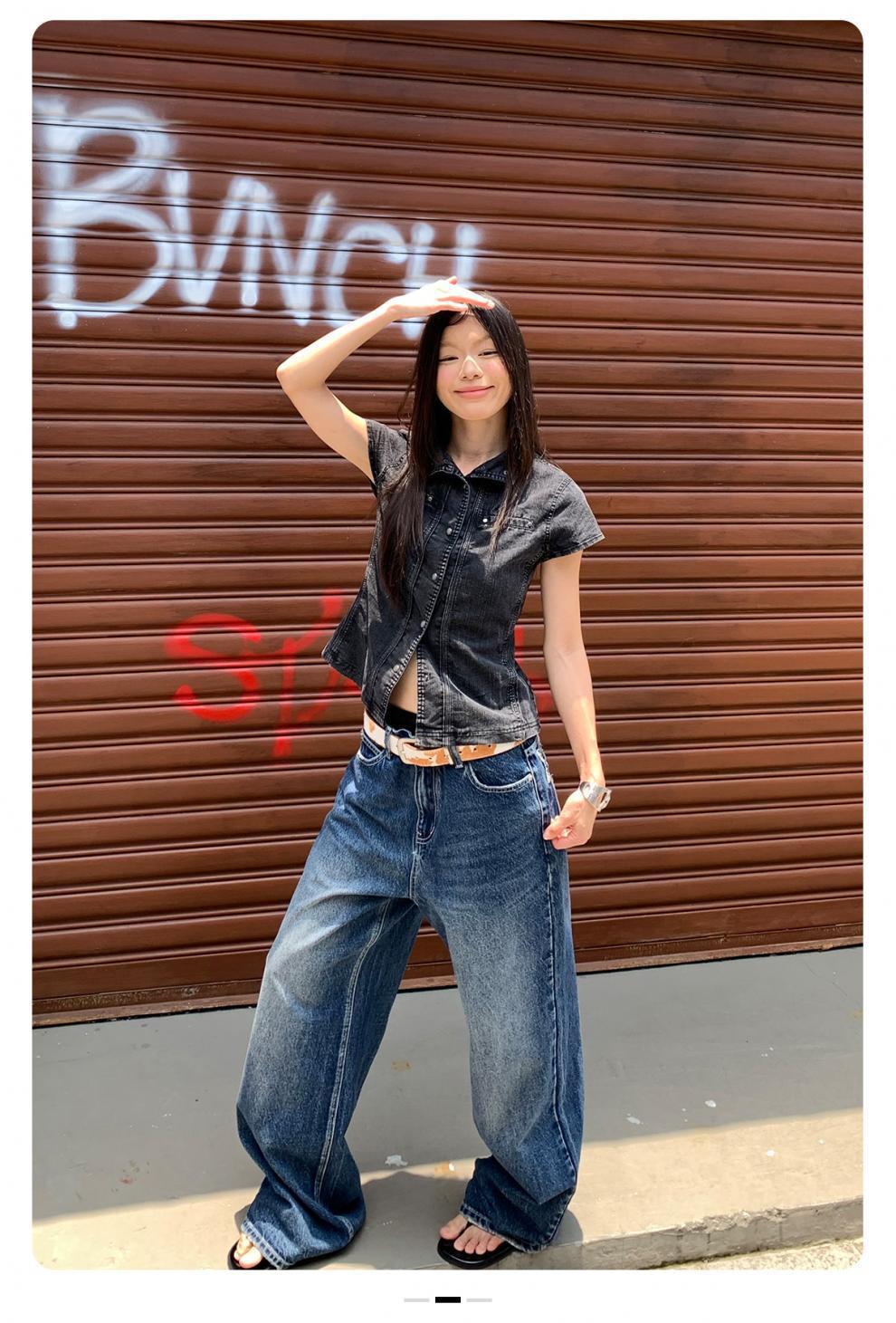 Jeans uomo vintage gamba dritta in denim con patch ricamato_voghion.com