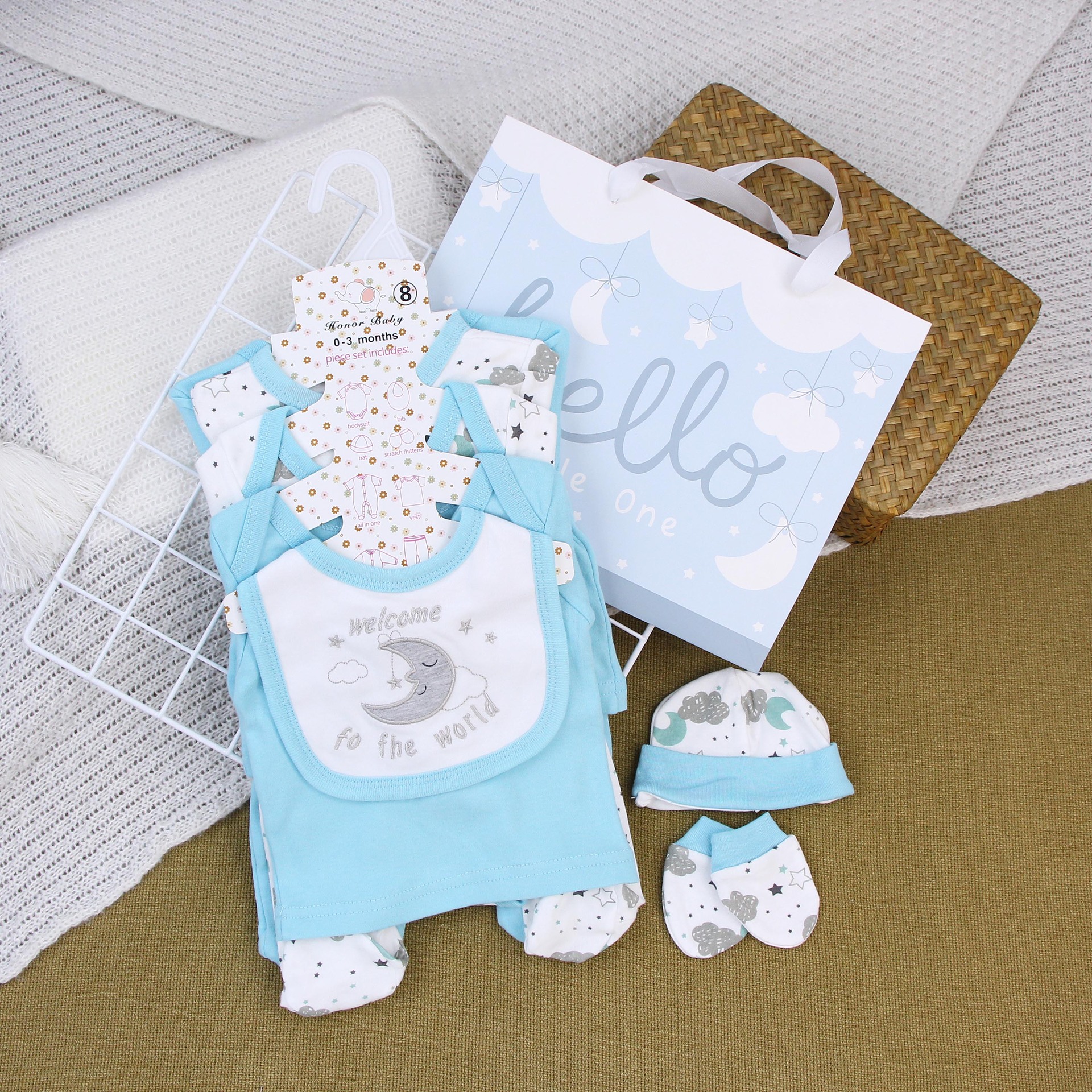 Caja de regalo de recién nacidos, ropa de escalada unida, ropa de algodón, ropa de bebé de luna llena, ropa de bebé para hombres y mujeres image 26