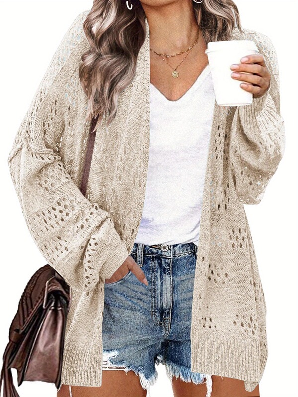 H 82811 Women's Openwork Mohair Cardigan
