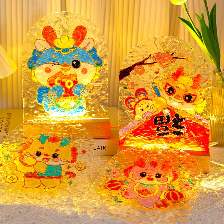Подсветка ночника из стекла, креативная LED-ночная лампа, моно- или трехцветная, размер 12.5×3.75×16.67 см