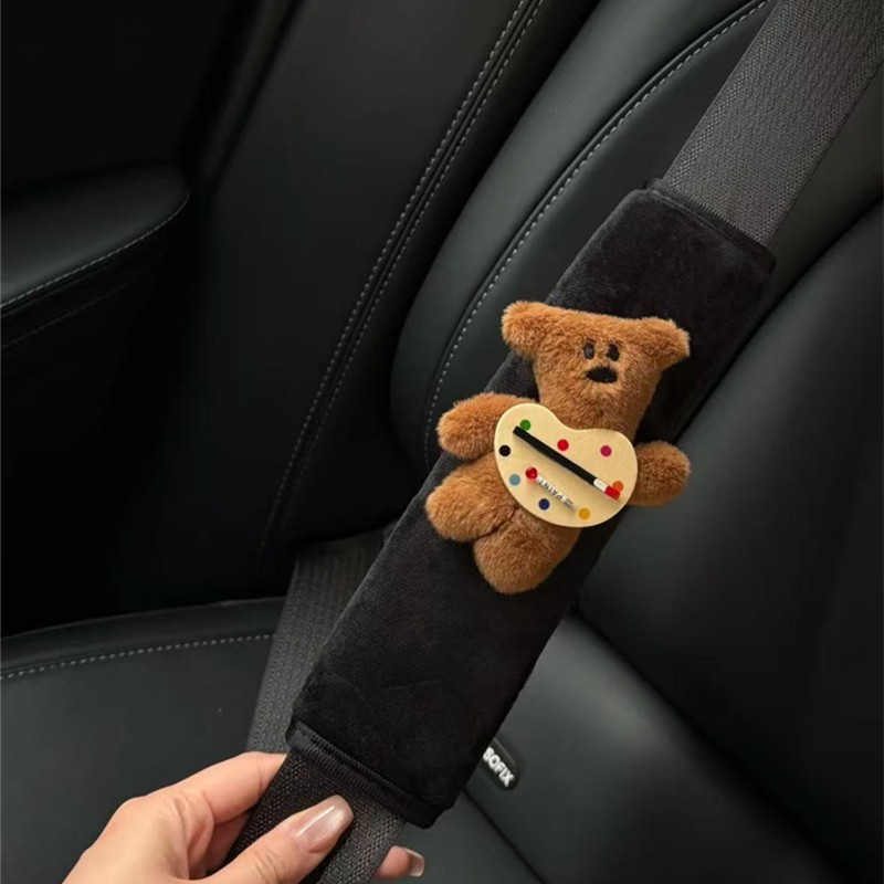 Teddy Bear Shoulder Pads, Cute Car Decorations, Mr. Bean Seat Belt Protectors, Car Interior Accessories