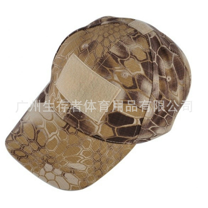 Nueva gorra de béisbol de velcro de cinta de pitón/gorra casual/gorra de béisbol táctica/gorra de béisbol de viaje al aire libre