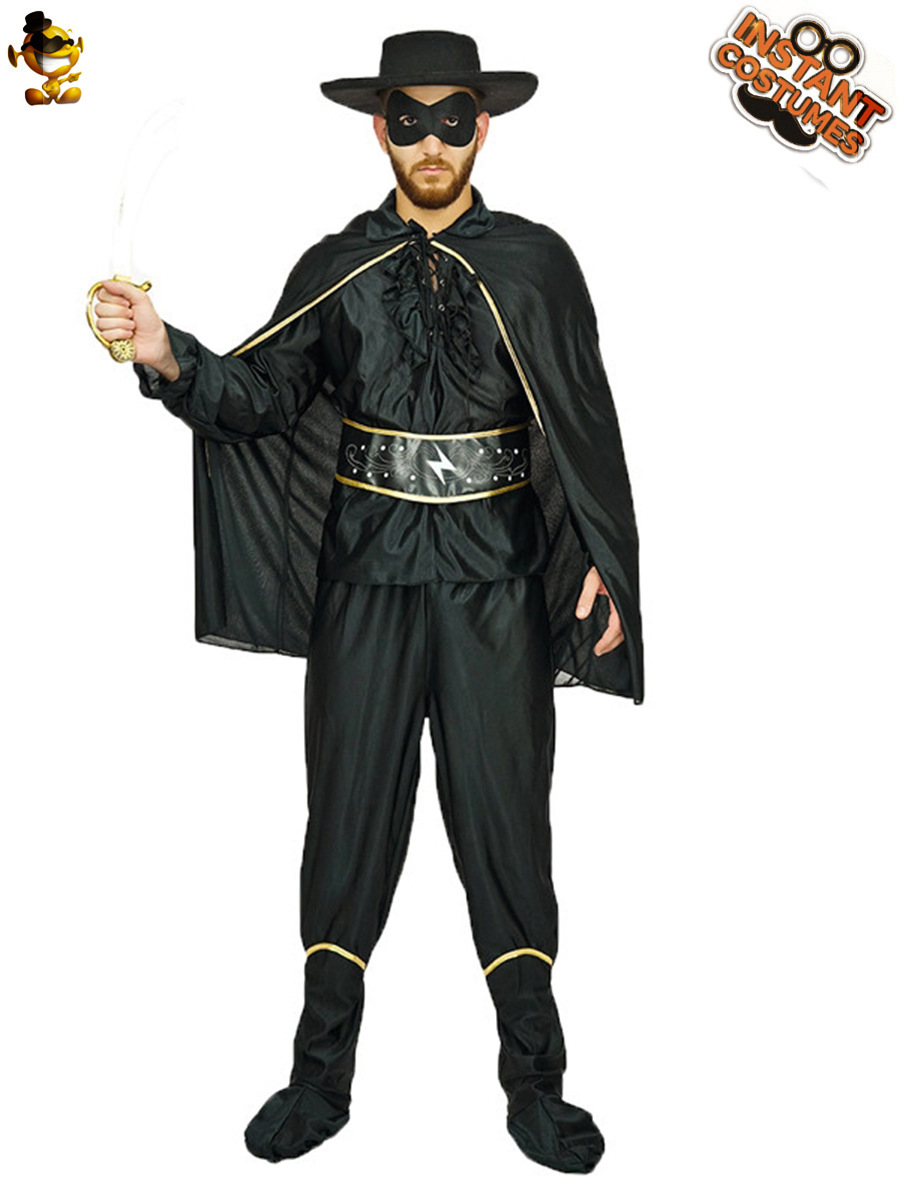 De Halloween de los hombres adultos Zorro traje etapa rendimiento traje COSPIAY traje adulto traje de fiesta