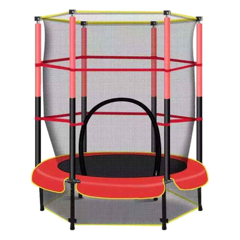 Trampolín infantil transfronterizo para uso doméstico, trampolín de salto para interiores, trampolín de fitness para exteriores con red de protección, juguete familiar con red de protección de alta calidad.