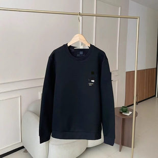 Feijia Men's and Women's Couple Poker Gold Label Embossed Black Comfortable Simple Sweat Autumn New Round Neck Long Sleeve