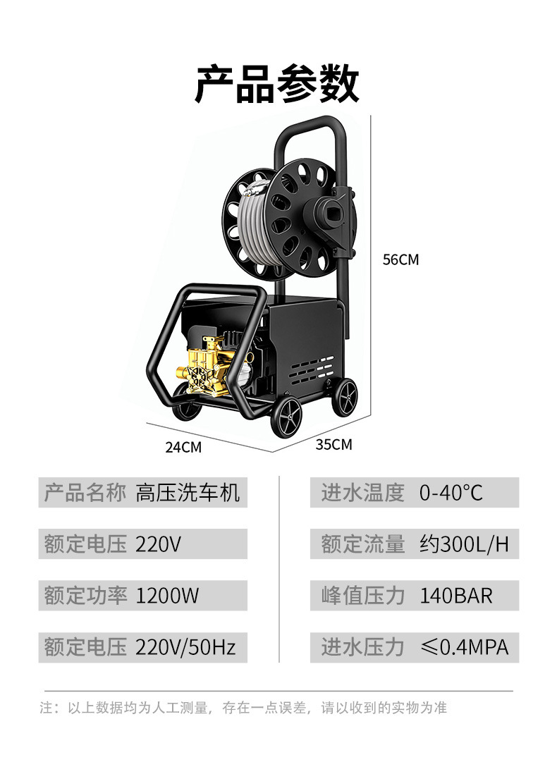 Cross-Border High-Pressure Car Washer 220V Household Car Washing Tool Portable Water Gun Car Cleaning Pump Self-Priming Dual-Purpose Cleaning Machine