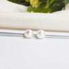 Organic earrings from pearl, accessory, 925 sample silver