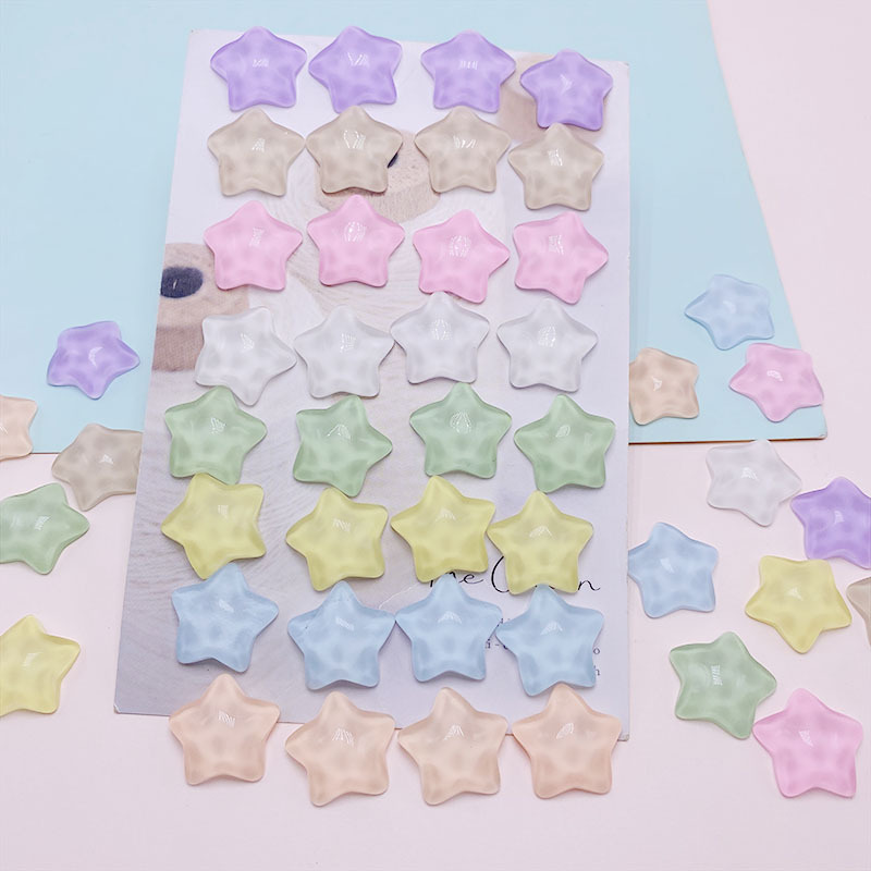 Retro geometric five-pointed star irregular water ripple concave convex resin small accessories patch diy hairpin jewelry drill