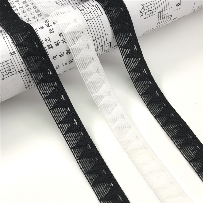 现货黑白1.5cm双尖超薄带 锦纶尼龙弹力松紧带女内衣内裤饰边辅料