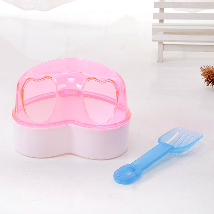 Fabricantes al por mayor pet po hámster baño bañera sala de baño de arena amor baño pequeños productos de limpieza pet