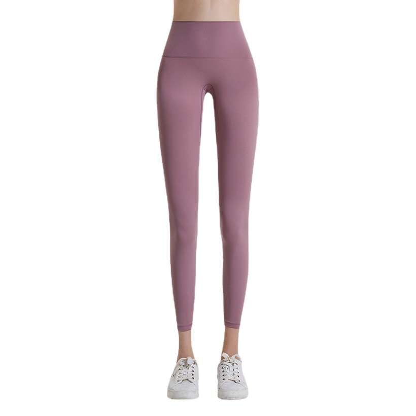 Lulu desnudo cepillado pantalones de yoga de las mujeres 2024 nueva cintura alta cadera levantamiento fitness pantalones desgaste exterior sin vergüenza línea deportes Pantalones