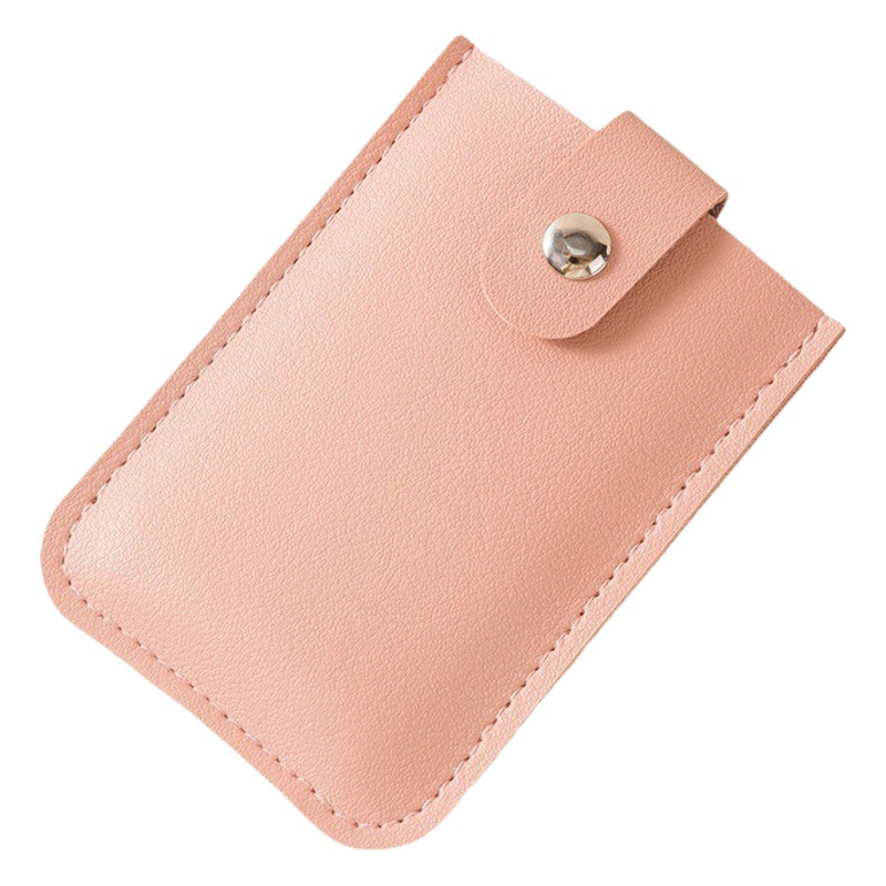 Simple Pu Leather Layered Pull-Out Small Card Holder, Unisex, Thin and Compact Card Holder, Id Card Sleeve, Wholesale Manufacturer